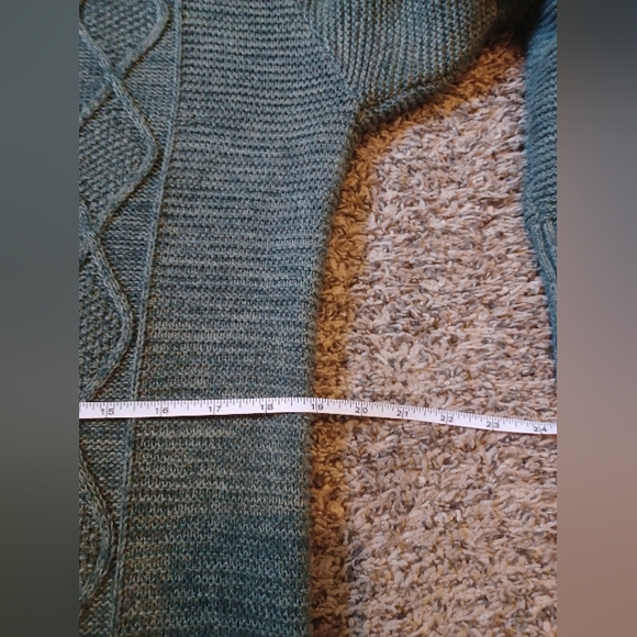 Pact Organic Cotton Cable Knit Sweater Dress, Green, Medium - Picture 5 of 9